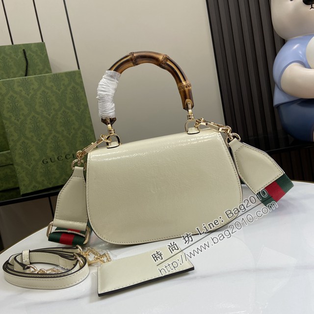 Gucci專櫃古馳最新款Bamboo 1947系列小號竹節手提包 jh2452型號：675797